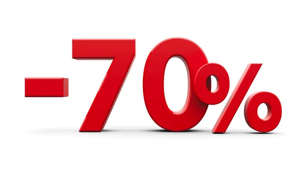 Piros hetven százalék mínusz — Stock Fotó