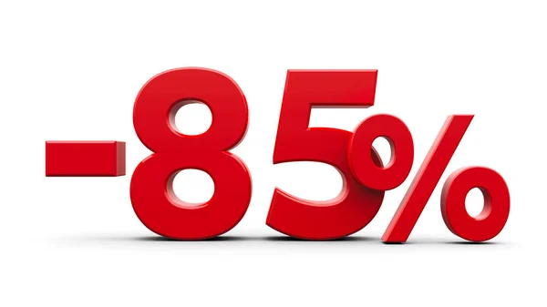 Röd minus åttiofem procent — Stockfoto