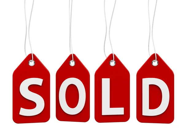 Red labels sold — Stock Photo, Image