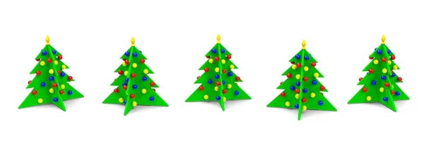 Christmas trees in a row — Stock Photo, Image