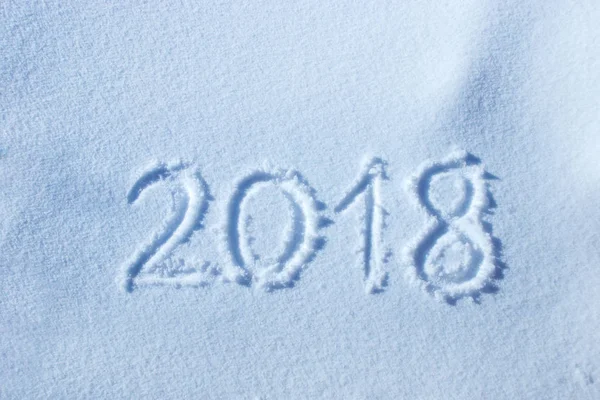 2018 γραμμένο στο χιόνι — Φωτογραφία Αρχείου