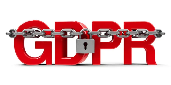 Red word GDPR with chain and lock — Stock Photo, Image
