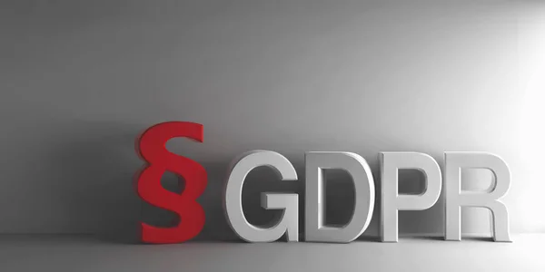 Kırmızı paragraf işareti ve beyaz kelime Gdpr — Stok fotoğraf