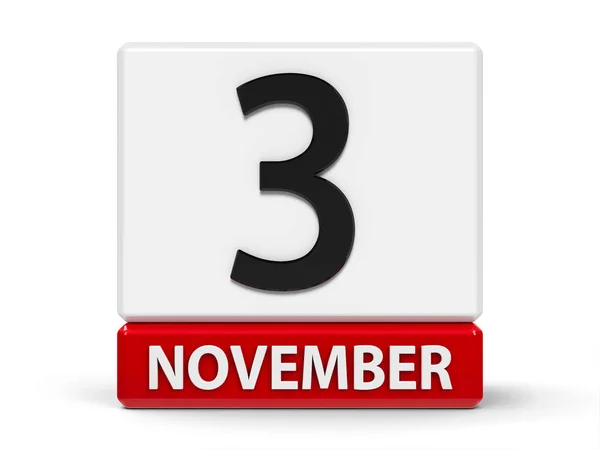Calendario de cubos 3 de noviembre —  Fotos de Stock