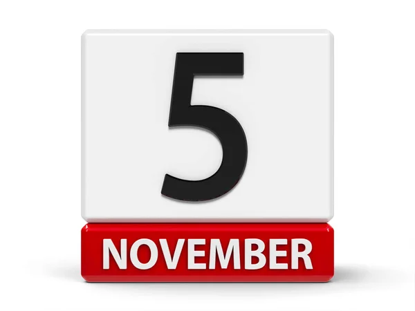 Calendario de cubos 5 de noviembre — Foto de Stock