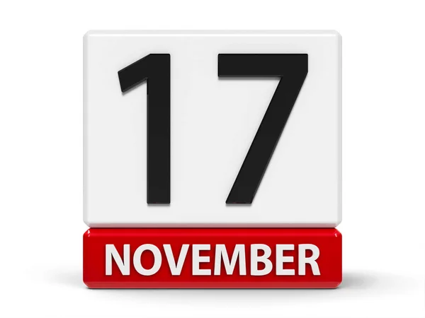 Calendário de cubos 17 novembro — Fotografia de Stock