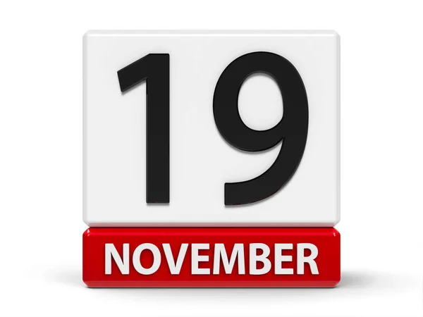 Würfel Kalender 19. November — Stockfoto