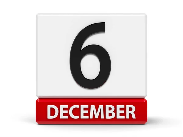 Calendário de cubos 6 de dezembro — Fotografia de Stock