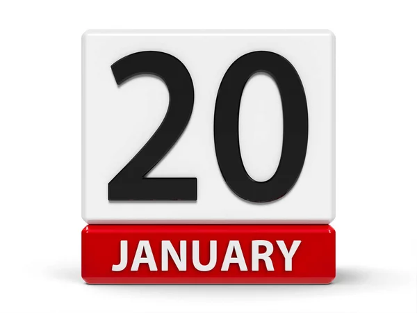 Cubos calendário 20 Janeiro de — Fotografia de Stock