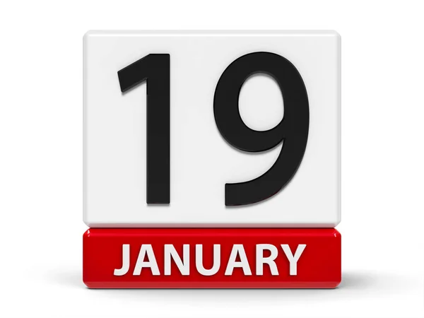 Kalendarz kostek 19 stycznia — Zdjęcie stockowe