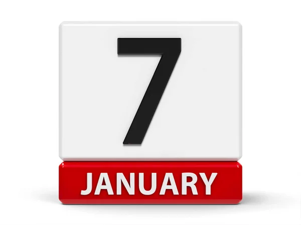 Calendario de cubos 7 de enero — Foto de Stock