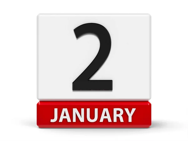 Würfelkalender 2. Januar — Stockfoto