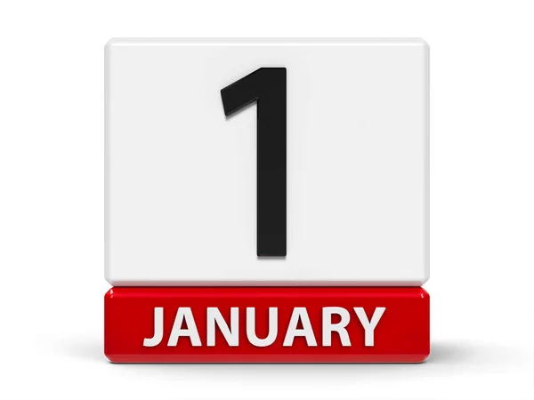 Cubos calendário 1 Janeiro de — Fotografia de Stock