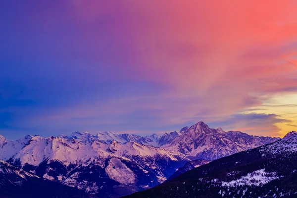 Swiss mountains at sunrise, Diableretes and Jungfrau - Swiss Alp — Stock Photo, Image