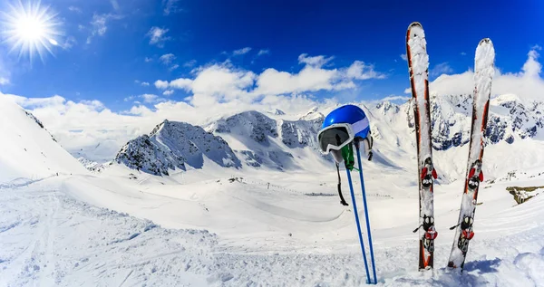 Ski in winter season, mountains and ski touring backcountry equi — Stock Photo, Image