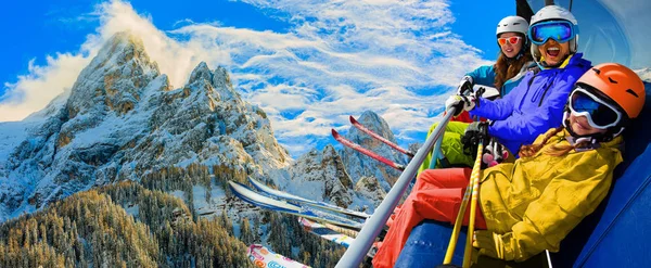 Skiing in San Martino di Castrozza, Italian Dolomites. — стокове фото
