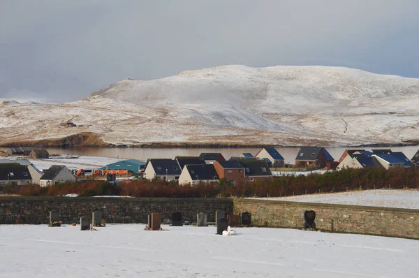 Kış manzarası Shetland Adaları