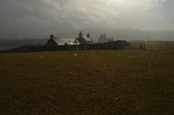 Batı anakara Shetland, karlı gün