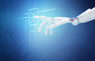 Robotik el sanal gerçeklikteki ikonla çalışır. 3d oluşturma