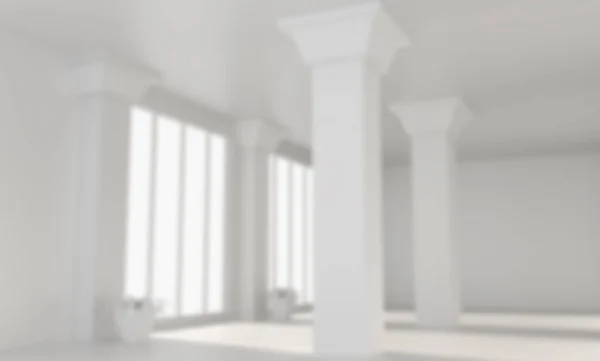 Velký prázdný bílý pokoj. 3D vykreslování. — Stock fotografie