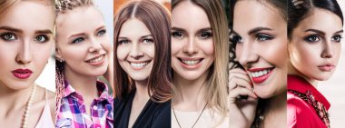 Farklı stil kadınların güzel kolajı..