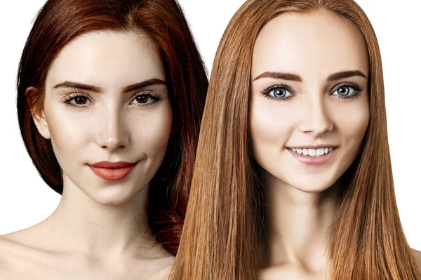 Коллаж красивых чувственных молодых женщин с рыжими волосами . — стоковое фото