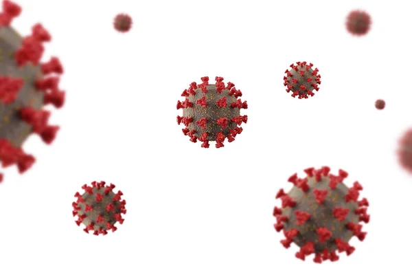 Коронавірусні клітини. 3D візуалізація . — стокове фото
