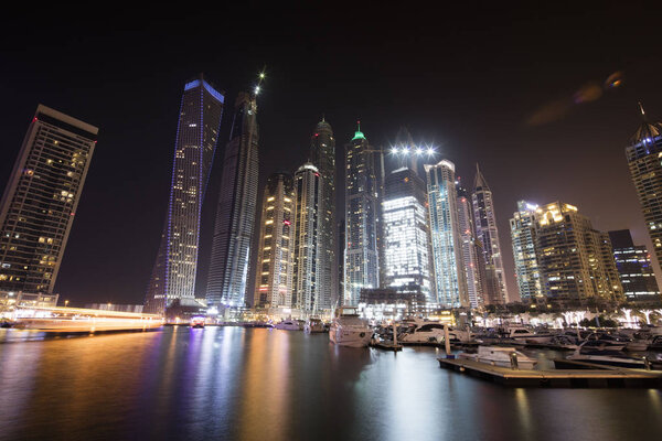 The skyline of Dubai marina