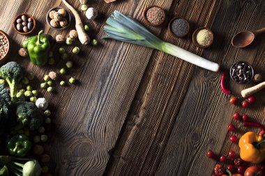 baharat ve sebzeler.