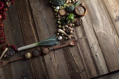 baharat ve sebzeler.