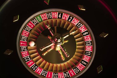 Casino kavramı. Rulet Üstten Görünüm.