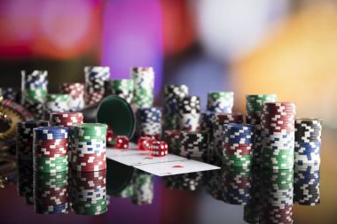 Casino Tema bokek ışıkları ile.