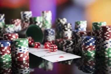 Casino Tema bokek ışıkları ile.