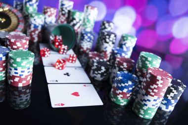 Casino Tema bokeh ışıkları ile.