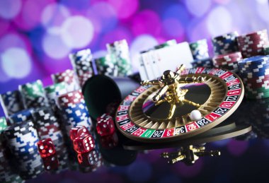 Casino Tema bokeh ışıkları ile.