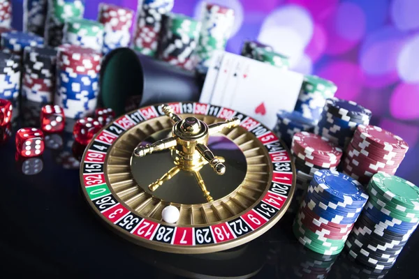 Casino Tema bokeh ışıkları ile. — Stok fotoğraf