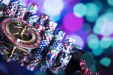 Bokeh arka plan ile Casino kavramı.