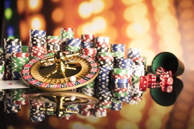 Bokeh arka plan ile Casino kavramı.