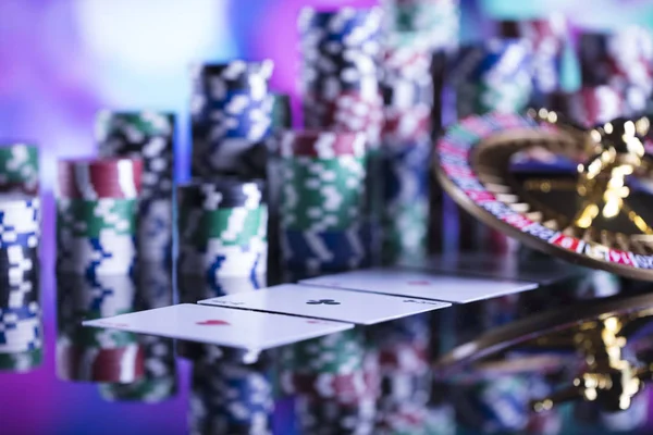 Casino concept met bokeh achtergrond. — Stockfoto