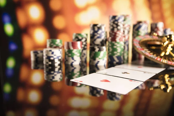 Casino concept with bokeh background. — Stock Photo, Image