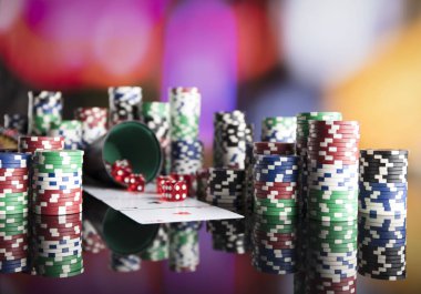 Bokeh arka plan ile Casino kavramı.