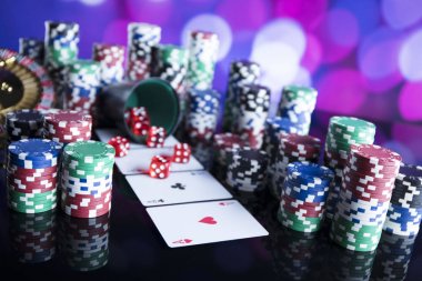 Bokeh arka plan ile Casino kavramı.