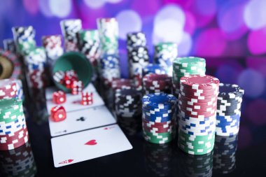 Bokeh arka plan ile Casino kavramı.