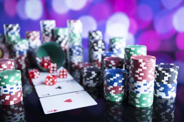 Bokeh arka plan ile Casino kavramı.