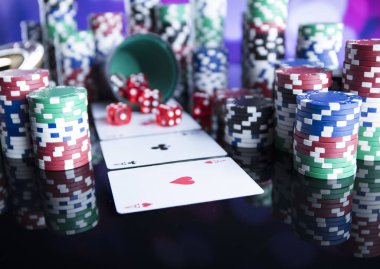 Bokeh arka plan ile Casino kavramı.