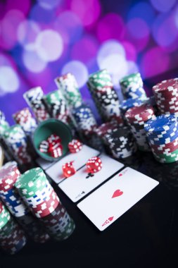 Bokeh arka plan ile Casino kavramı.