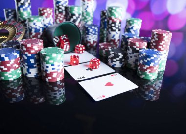 Bokeh arka plan ile Casino kavramı.