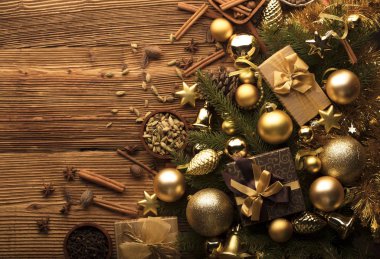 Noel tema. Hediyeler ve dekorasyon.