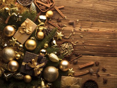 Noel tema. Hediyeler ve dekorasyon.