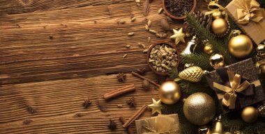 Noel tema. Hediyeler ve dekorasyon.